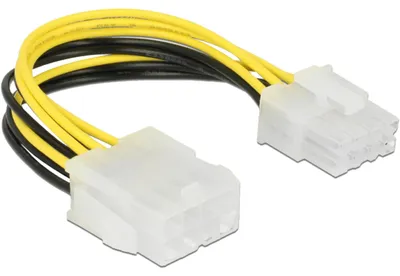 Produktbild von Kabel 8P EPS Stecker>Buchse 15cm (schwarz/gelb, 15cm)