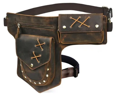 Productafbeelding van Heren fietstas, canvas en leer, bruin, model FB211-8, maat M