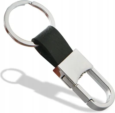 Produktbild von Leder Schlüsselanhänger Autoschlüssel Ring Chrom