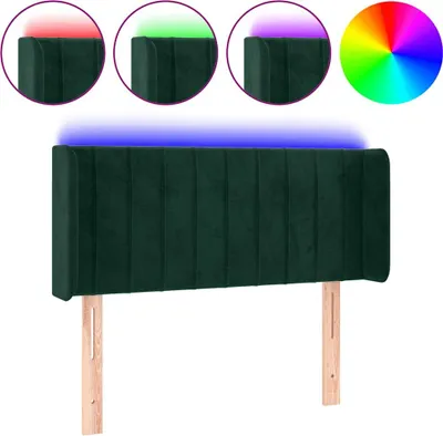 Produktbild von vidaXL LED Kopfteil Dunkelgrün 83x16x78/88 cm Samt