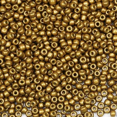 Productafbeelding van Mattgouden glaskralen, 3 mm, 3600 stuks, maat 8/0, geschikt voor het maken van sieraden