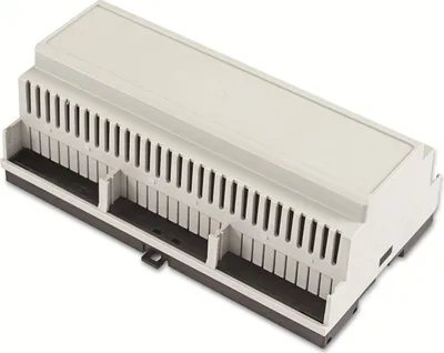 Produktbild von HAMMOND Hutschienen-Gehäuse,1597DIN9GY, PPE / Polycarbonate, lichtgrau, IP20, 90x158x58 mm