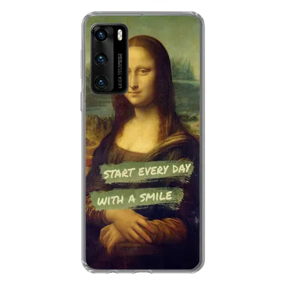 Produktbild von MuchoWow® Handyhülle Schutzhülle Hülle für Huawei P40 Mona Lisa - Zitat - Da Vinci Silikon Softcase Handy Hülle - Handytasche
