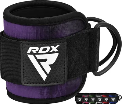 Produktbild von RDX Fußschlaufen Kabelzug Gepolstert, 7MM Neoprenstütze 10”x4”, Ankle Straps, Handgelenk wickelt Mit 2 D-Ring für Cable Machine Fitness Training Fußmanschetten Gym Gesäß Beintraining, Frauen Männer