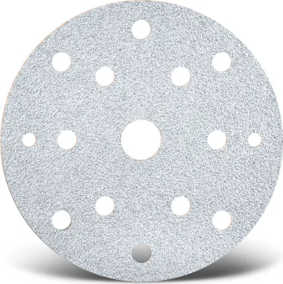 Produktbild von MENZER White Klett-Schleifscheiben, 150 mm, 15-Loch, f. Exzenterschleifer, Normalkorund (50 Stk.) K100