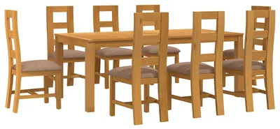 Immagine prodotto di vidaXL Set da pranzo, 9 pezzi, grigio, legno massello di quercia