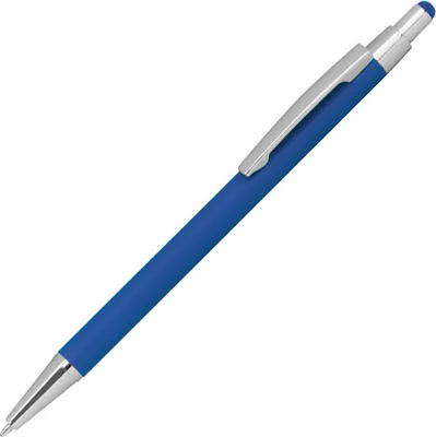 Produktbild von Touchpen Kugelschreiber aus Metall / gummiert / Farbe: blau