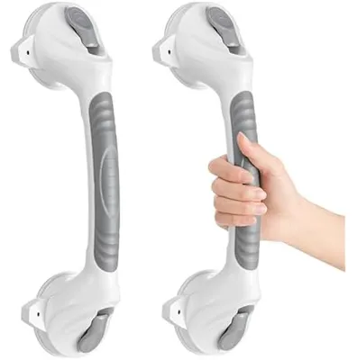 Produktbild von Haltegriff Dusche Ohne Bohren 2 Stück, Saugnapf Duschgriff 38 cm, Für Badewanne Toilette Küche