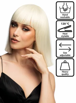 Zdjęcie produktu dla Fryzura: Długa bob z grzywką, kolor: blond