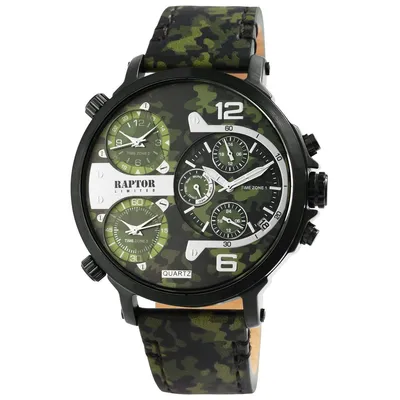Produktbild von RAPTOR LIMITED Multifunktions-Herrenuhr "Maxx" mit Echtlederband
