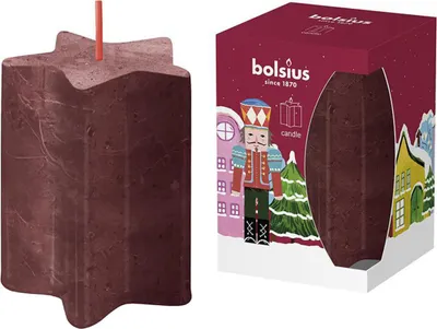 Zdjęcie produktu dla Świeca Bolsius Pillar, Boże Narodzenie, Dziadek do orzechów, kształt gwiazdy, 100x70 mm