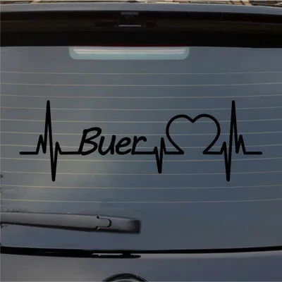 Produktbild von Heckscheibenaufkleber Buer Herzschlag Puls Stadt Liebe 55x18 cm Schwarz Matt Auto Aufkleber Sticker