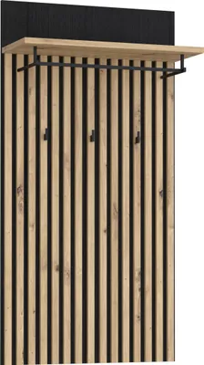 Produktbild von Furniture24 Kleiderpaneel Trondheim Tdhd40 Wandgarderobe Mit Lamellen Garderobenpaneel