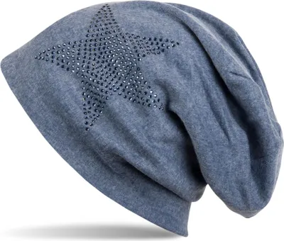 Produktbild von styleBREAKER klassische Uni Beanie Mütze mit Stern Strass Applikation, warm 04024023