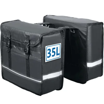 Produktbild von Fahrradtasche Doppel Tasche Fahrrad 35L Wasserabweisend PVC Gepäckträgertasche reflektierend