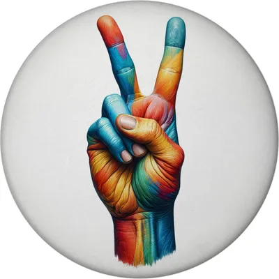 Produktbild von Peacezeichen in regenbogenfarben Magnet rund rund