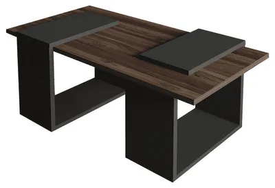 Obrázek produktu pro Konferenční stolek v ořechové a antracitově šedé povrchové úpravě, délka 90 cm - ELSY