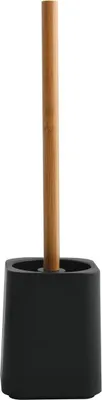 Image de MSV® Brosse à WC "Kamla", brosse à WC, Ø10 x 38 cm, en plastique de haute qualité avec bambou, noir mat