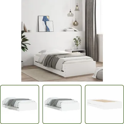 Image de The Living Store Cadre de lit avec tiroirs blanc 90x200 cm bois composite