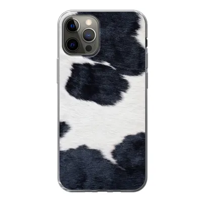 Produktbild von MuchoWow® Handyhülle Schutzhülle Hülle für iPhone 13 Pro Bild einer schwarzen und weißen Kuhhaut Silikon Softcase Handy Hülle - Handy-Tasche