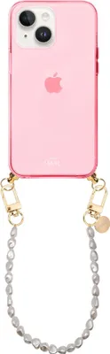 Produktbild von Pearlfection Cord Hülle Pink - Short Cord  - Kompatibel mit iPhone 15