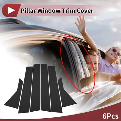 Image de Pilier De Porte Pare-Rayures Pour Vitre Couverture Extérieure De Porte Pour KIA Rio 2012-2015 Noir 6 Pièces Avant Arrière Gauche Droite