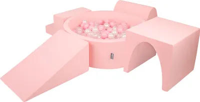 Produktbild von KiddyMoon Spielplatz Aus Schaumstoff Mit 200 Bälle 7cm Hindernisläufen Version 3 Rund Bällebad Mit Bunten Bällen Für Babys Und Kinder