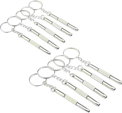 Produktbild von 10 Stück Schraubendreher für Brillen, 3-in-1 Taschenschraubendreher mit Doppelspitze, Ideal zur Reparatur von Sonnenbrillen, Uhren, Schmuck und Computern, Mini-Multifunktions-Schraubendreher