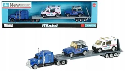 Produktbild von Gazelo Tieflader-Abschleppwagen + 2 Spielzeugautos