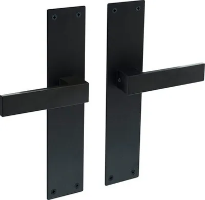 Produktbild von Langschildgarnitur Intersteel Amsterdam Blind schwarz matt