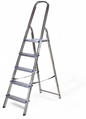 Image de Échelle domestique professionnelle en aluminium avec marches et montants - 5 marches