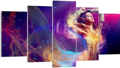 Produktbild von Bild auf Leinwand - Leinwandbild - Schönheit Disco Mode Make-up - 160x85cm - Wand Bild - Wanddeko - Leinwanddruck - Bilder - Kunstdruck - Wanddekoration - Leinwand bilder - Wandkunst - EA160x85-2143