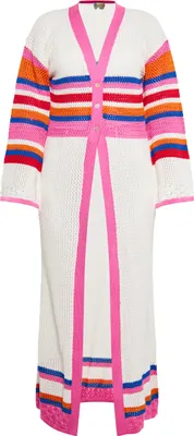 Immagine prodotto di Cardigan da donna ebeeza - bianco lana multicolore, XL