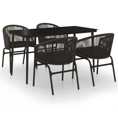 Immagine prodotto di vidaXL Set da pranzo da giardino 5 pezzi nero