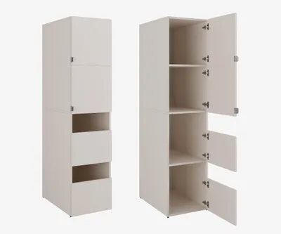 Produktbild von Hochschrank Badschrank Beatrice 187 x 45 x 65 cm Wäscheschrank Badregal Schrank für das Badezimmer Kaschmir
