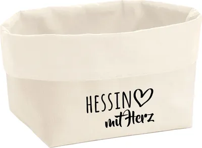 Produktbild von Huuraa Organizer Hessin mit Herz 8 Liter Large Canvas Baumwolle Utensilo Geschenkidee