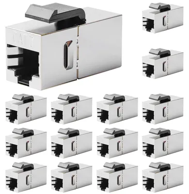 Produktbild von Leikurvo CAT7 Kupplung Keystone Modul RJ45 15 Stück, 10 Gbit/s Jack Modul RJ45 Buchse Netzwerkkupplung Verbinder Geschirmt Keystone Netzwerkdose Patchkabel Ethernet Kabel Netzwerkkabel