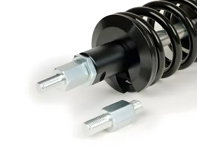 Image de Amortisseur arrière BGM PRO SC/R1 SPORT, 385mm noir pour Vespa Wideframe VM1, VM2, VN1, VN2, VB1, VL1, VL2, VL3, GS150