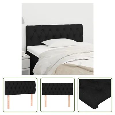 Image de The Living Store Tête de lit noir 100x7x78/88 cm Tissu