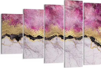 Produktbild von Bild auf Leinwand - Leinwandbild - 5 Teile - Rosa golden Hintergrund - 150x100cm - Wand Bild - Wanddeko - Wandbilder - Leinwanddruck - Bilder - Wanddekoration - Leinwand bilder - EG150x100-5038