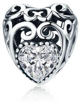 Produktbild von Silberner Geburtsstein-Charm Herz April