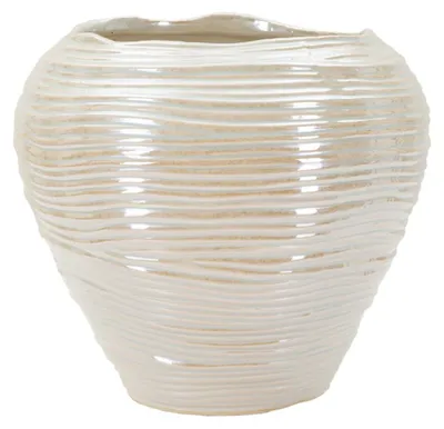 Immagine prodotto di Vaso Perly Round in Vetroceramica perlata con decoro a conchiglia