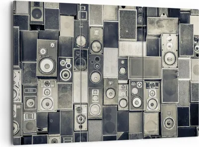 Produktbild von Bild auf Leinwand - Leinwandbild - 3 Teile - Abstraktion Lautsprecher Grafik - 165x110cm - Wand Bild - Wanddeko - Wandbilder - Leinwanddruck - Bilder - Wanddekoration - Leinwand bilder CE165x110-4163