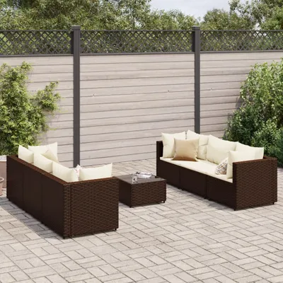 Produktbild von 2024 Gartenmöbel 7-tlg. Garten-Lounge-Set mit Kissen Braun Poly Rattan Gartenmöbel-Sets Garden Pleasure 7871803