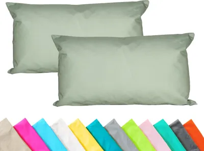 Produktbild von JACK 2er Set Outdoor Kissenhülle Kissenbezug 30x50cm Wasserfest Sitzkissen Lounge Kissen Garten Stuhl Lotus Effekt, Farbe:Oliv