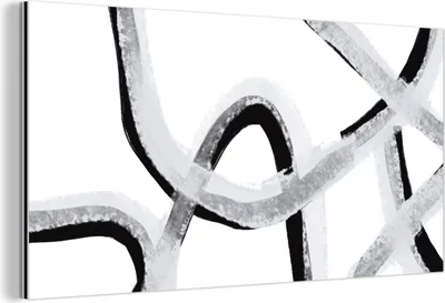 Obrázok produktu pre Nástenná dekorácia Kovový kovový obraz Wall Art 40x20cm Línia - minimalizmus - dizajn Muchowow Hliníkové obrazy