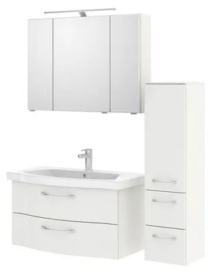 Produktbild von PELIPAL Serie 6005 Sprint SET-016-028 Spiegelschrank, Waschtisch, Waschtischunterschrank,Unterschrank, Midischrank  /  128cm Weiß hochglanz