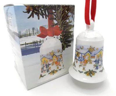 Produktbild von Hutschenreuther Porzellan Weihnachtsglocke Glocke 1985 mit Originalverpackung