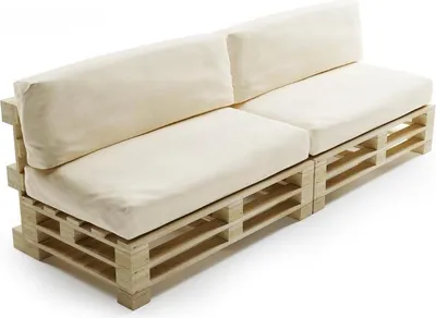Produktbild von Abziehbares palettenkissen lot x2 aus polyester BANANAIR 120x80cm/120x40cm, beige
