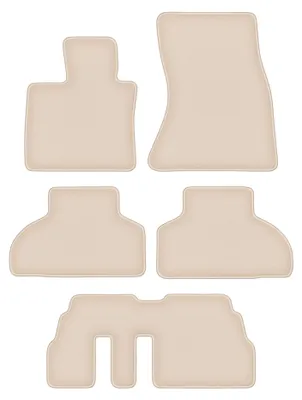 Produktbild von DURBAN Beige Velours-Fußmatten-Set für BMW X5 F15 7-Sitzer (2013-)